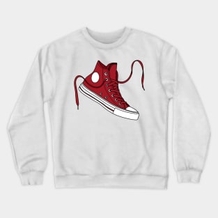 Deep red high tops Crewneck Sweatshirt